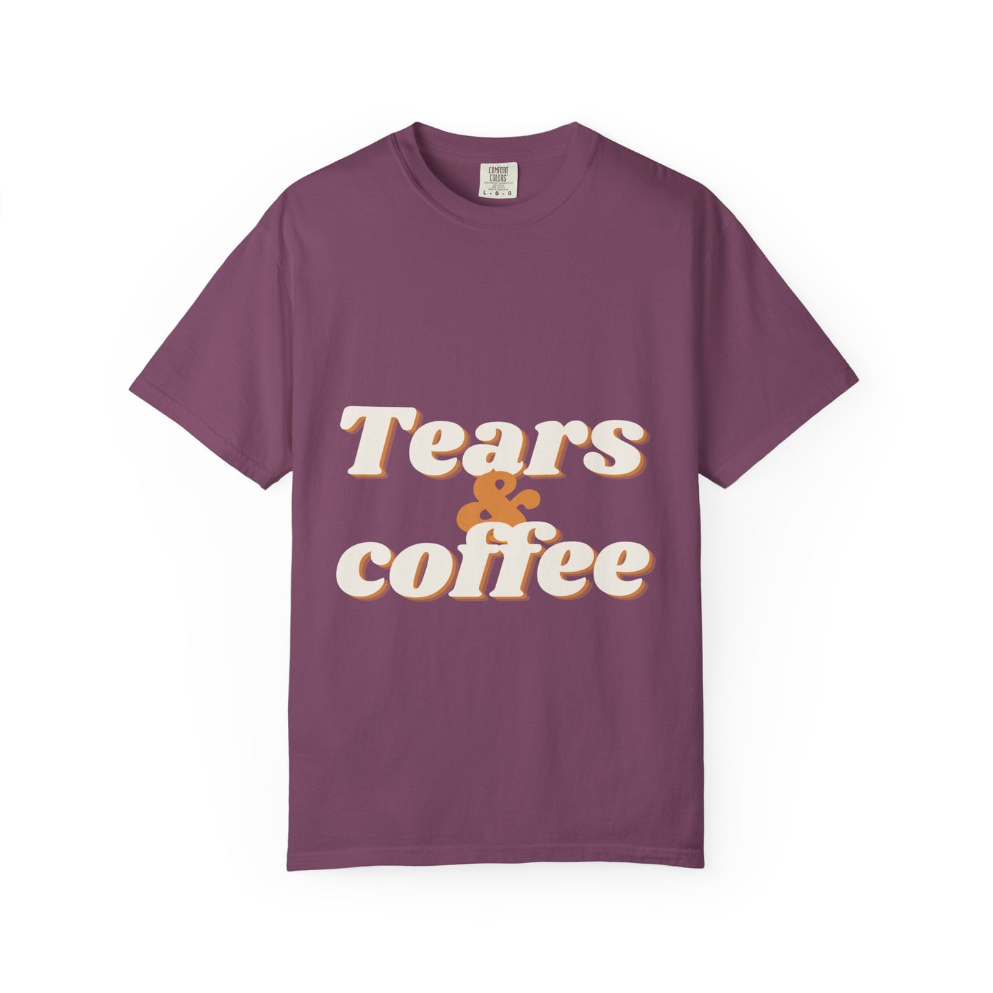 Tears & Coffee Graphic T-Shirt — Retro Script Casual Tee