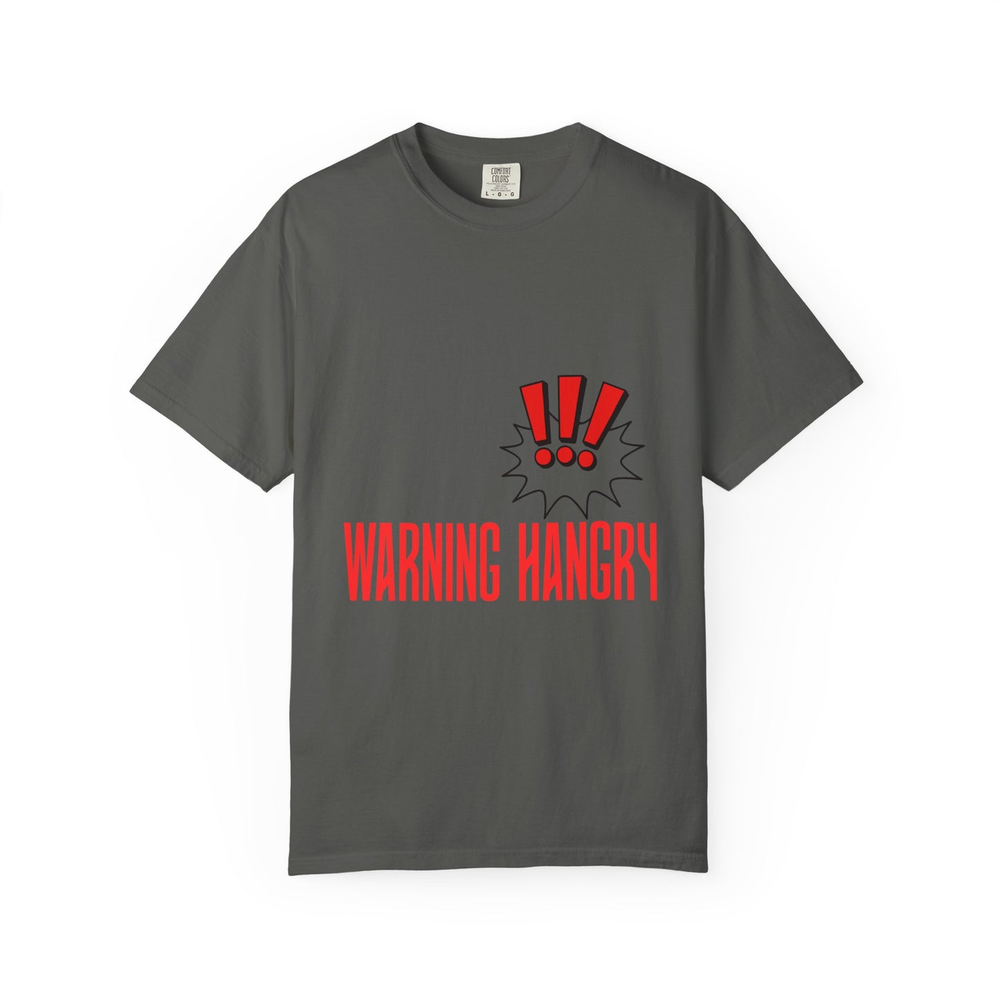Warning Hangry T-Shirt — Funny Graphic Tee with Exclamation Design