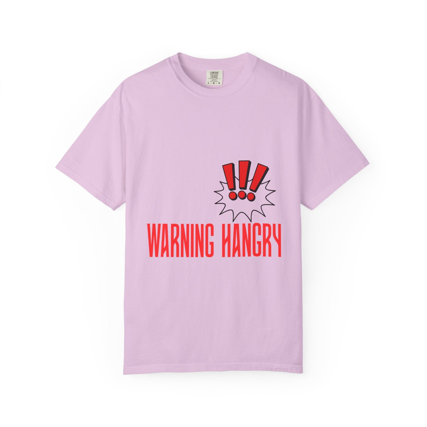 Warning Hangry T-Shirt — Funny Graphic Tee with Exclamation Design