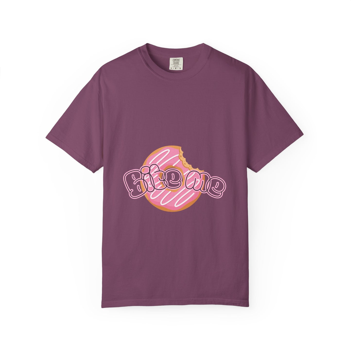 Donut 'Bite Me' Graphic Tee — Cute Pink Pastry T-Shirt