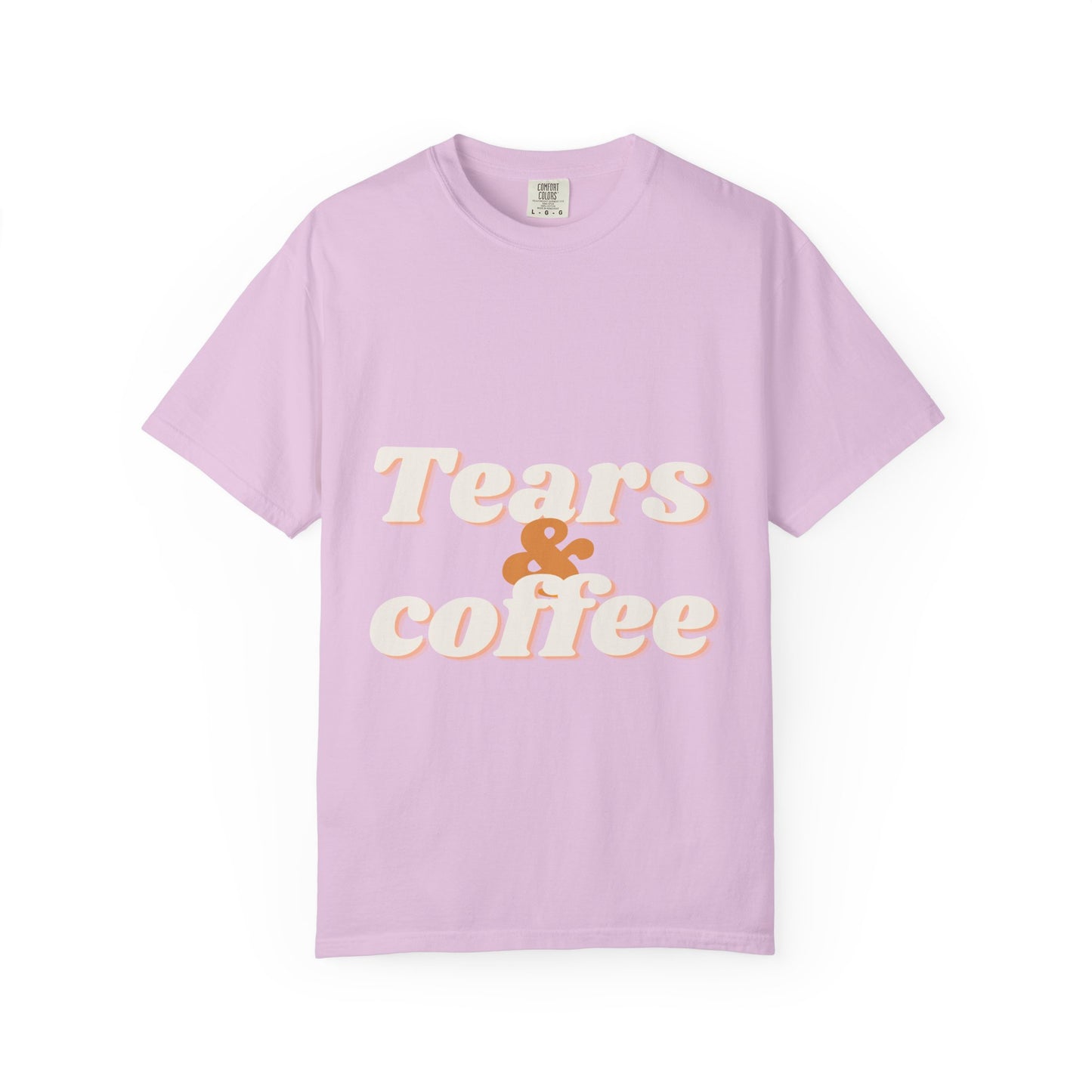 Tears & Coffee Graphic T-Shirt — Retro Script Casual Tee