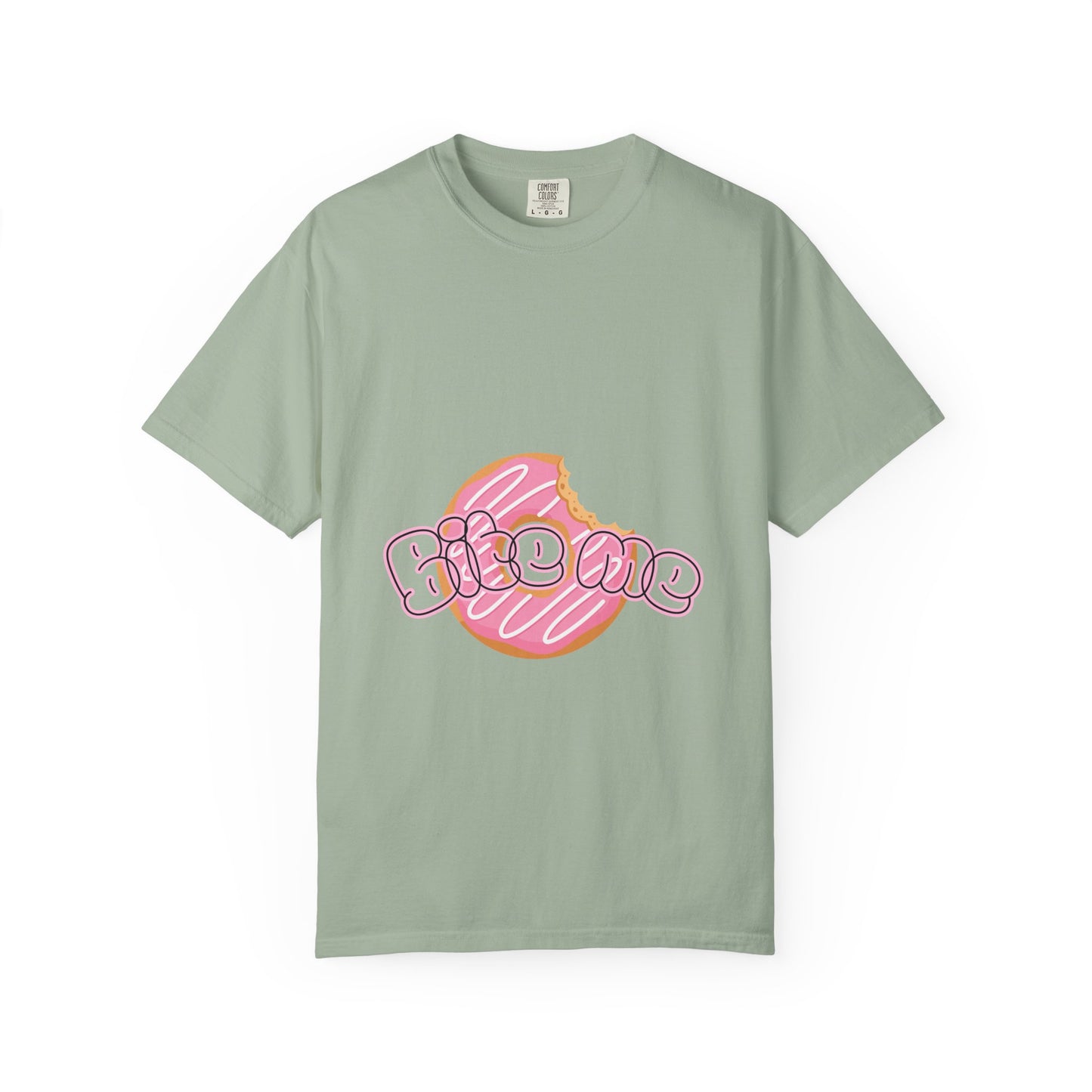 Donut 'Bite Me' Graphic Tee — Cute Pink Pastry T-Shirt