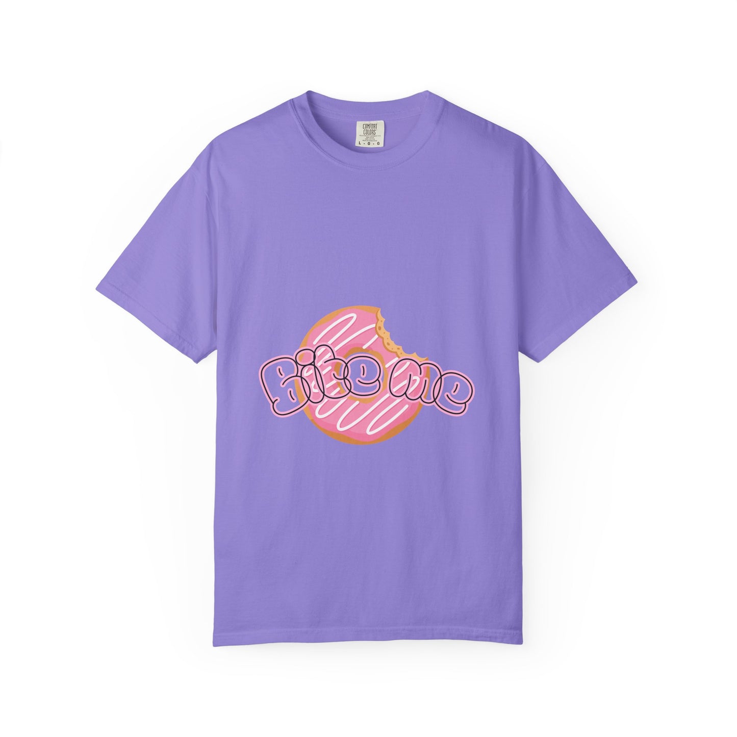 Donut 'Bite Me' Graphic Tee — Cute Pink Pastry T-Shirt