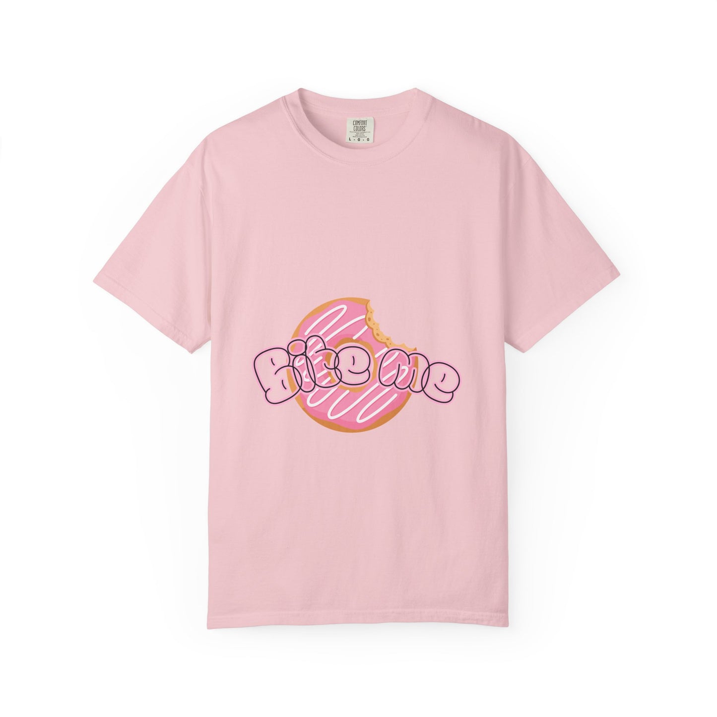 Donut 'Bite Me' Graphic Tee — Cute Pink Pastry T-Shirt