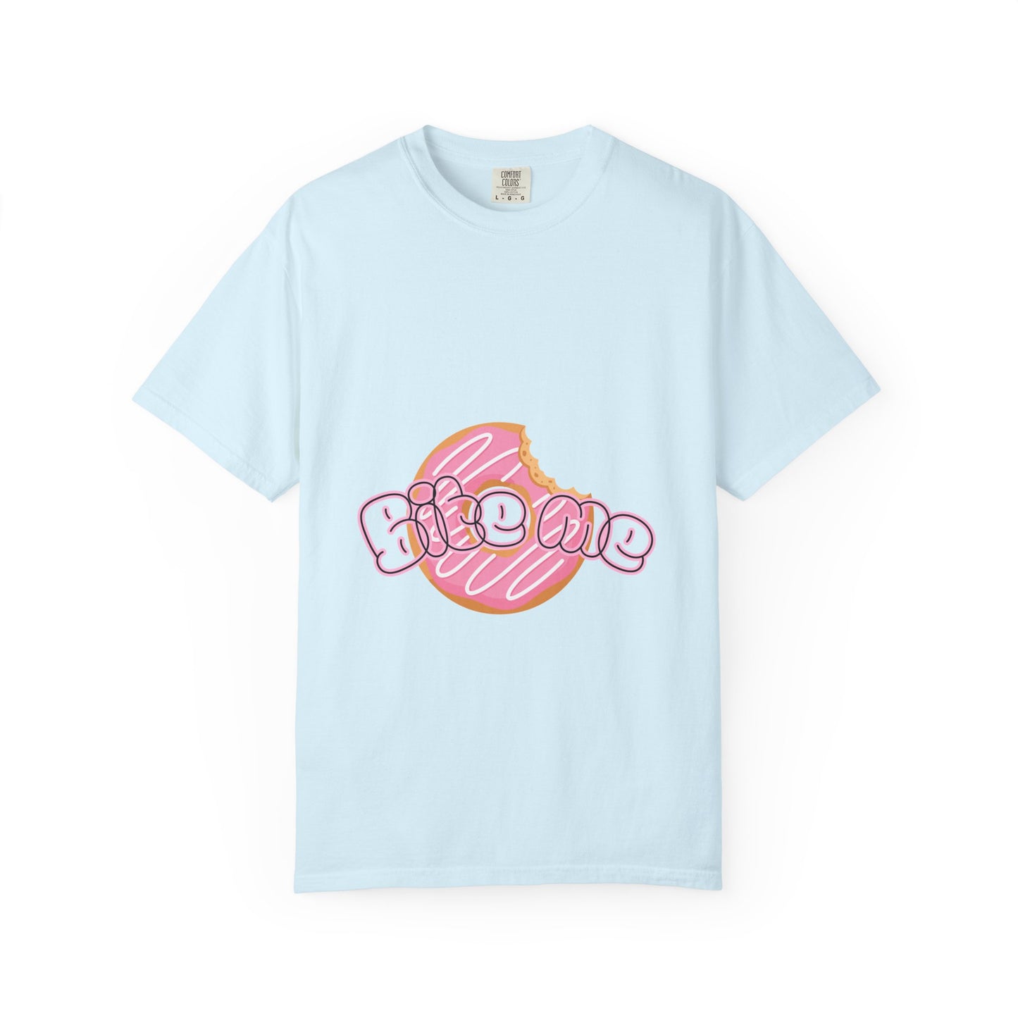 Donut 'Bite Me' Graphic Tee — Cute Pink Pastry T-Shirt