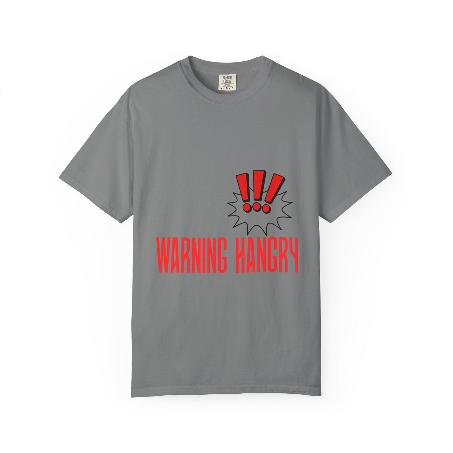 Warning Hangry T-Shirt — Funny Graphic Tee with Exclamation Design