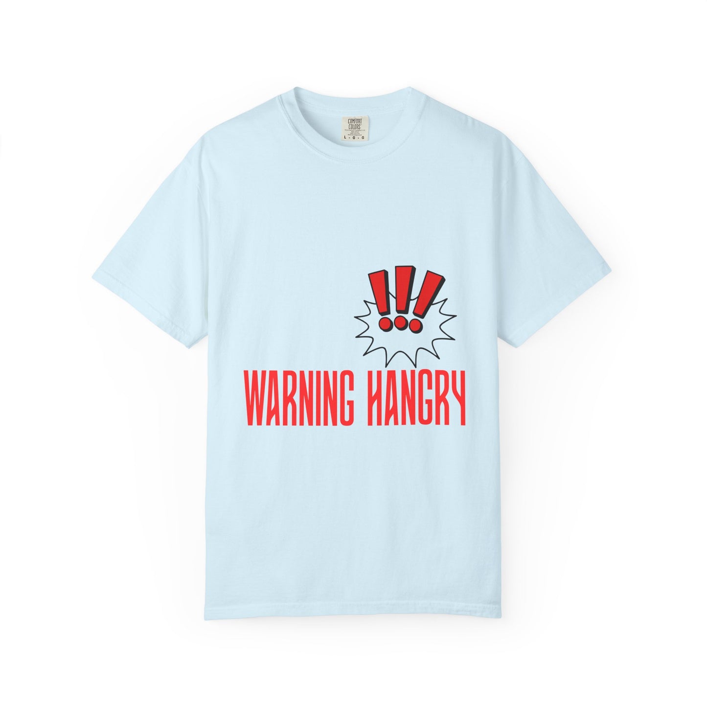 Warning Hangry T-Shirt — Funny Graphic Tee with Exclamation Design