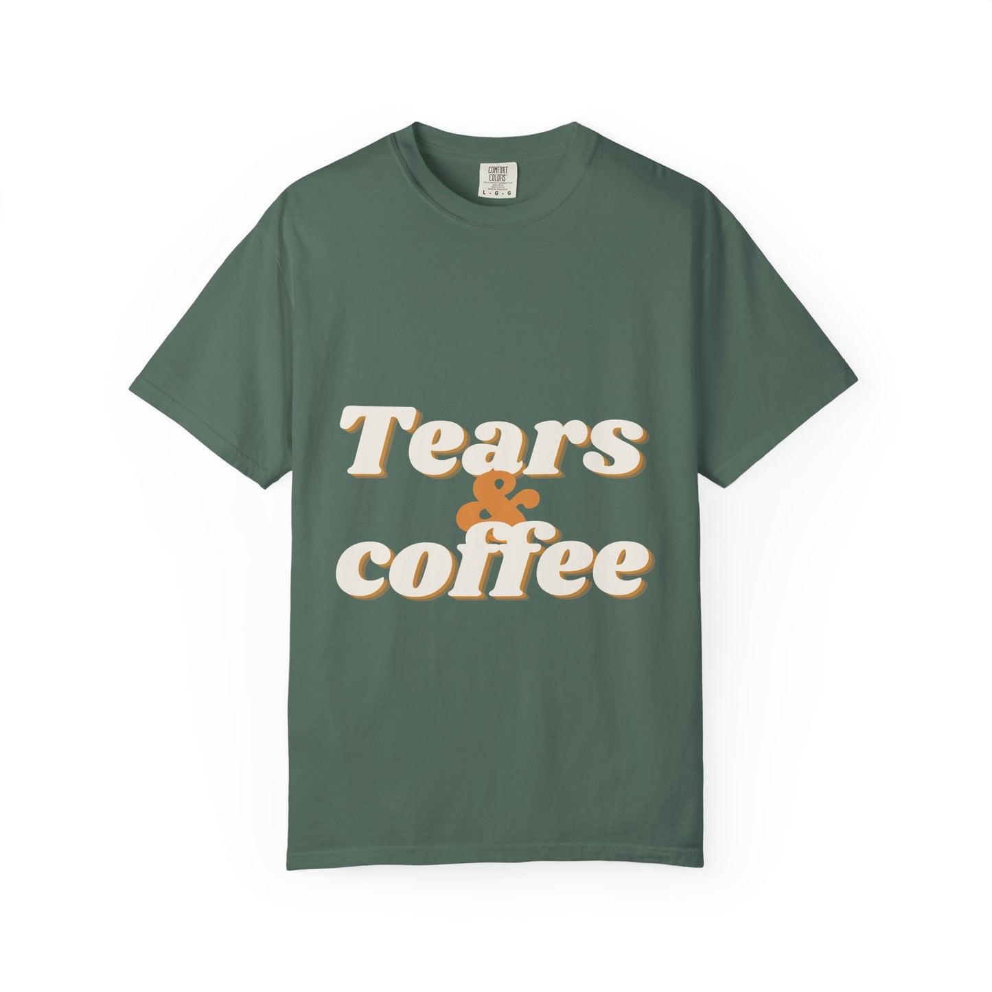 Tears & Coffee Graphic T-Shirt — Retro Script Casual Tee