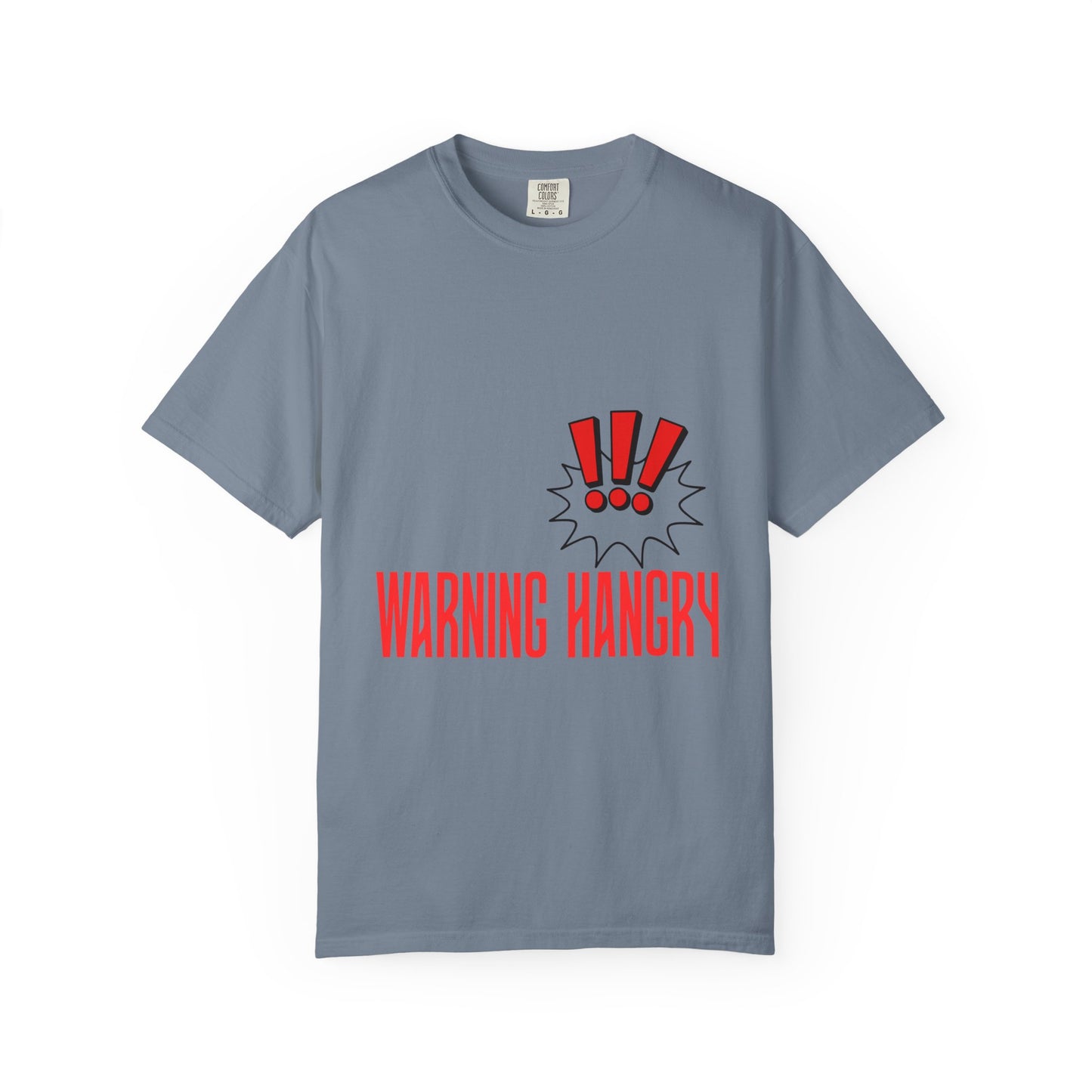 Warning Hangry T-Shirt — Funny Graphic Tee with Exclamation Design