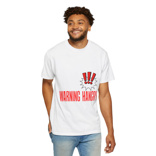 Warning Hangry T-Shirt — Funny Graphic Tee with Exclamation Design
