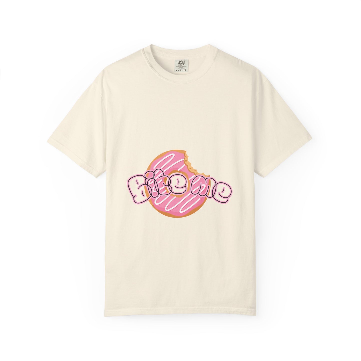 Donut 'Bite Me' Graphic Tee — Cute Pink Pastry T-Shirt