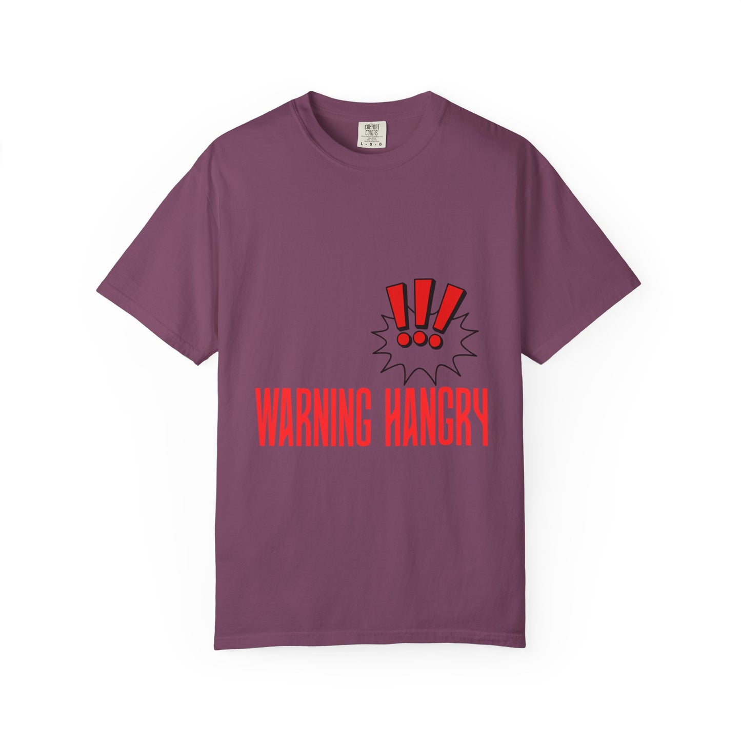 Warning Hangry T-Shirt — Funny Graphic Tee with Exclamation Design